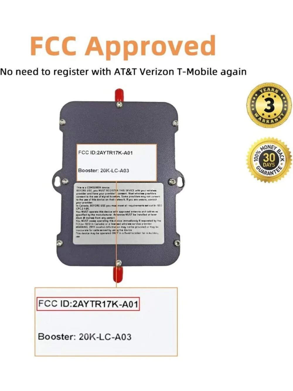 Home Office Cell Phone Signal Booster, 2500 Sq.Ft, Boost 5G 4G LTE 3G, FCC